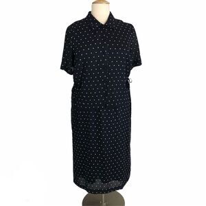 K & Company Career Chiffon Jacket Dress Lined Polka Dot Short Sleeves Boat Neck
